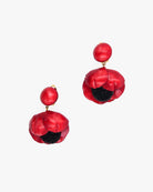 Boucles d'oreilles rouges longues avec cabochon clip