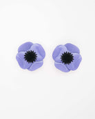 grandes boucles d'oreilles fleuries couleur bleuet