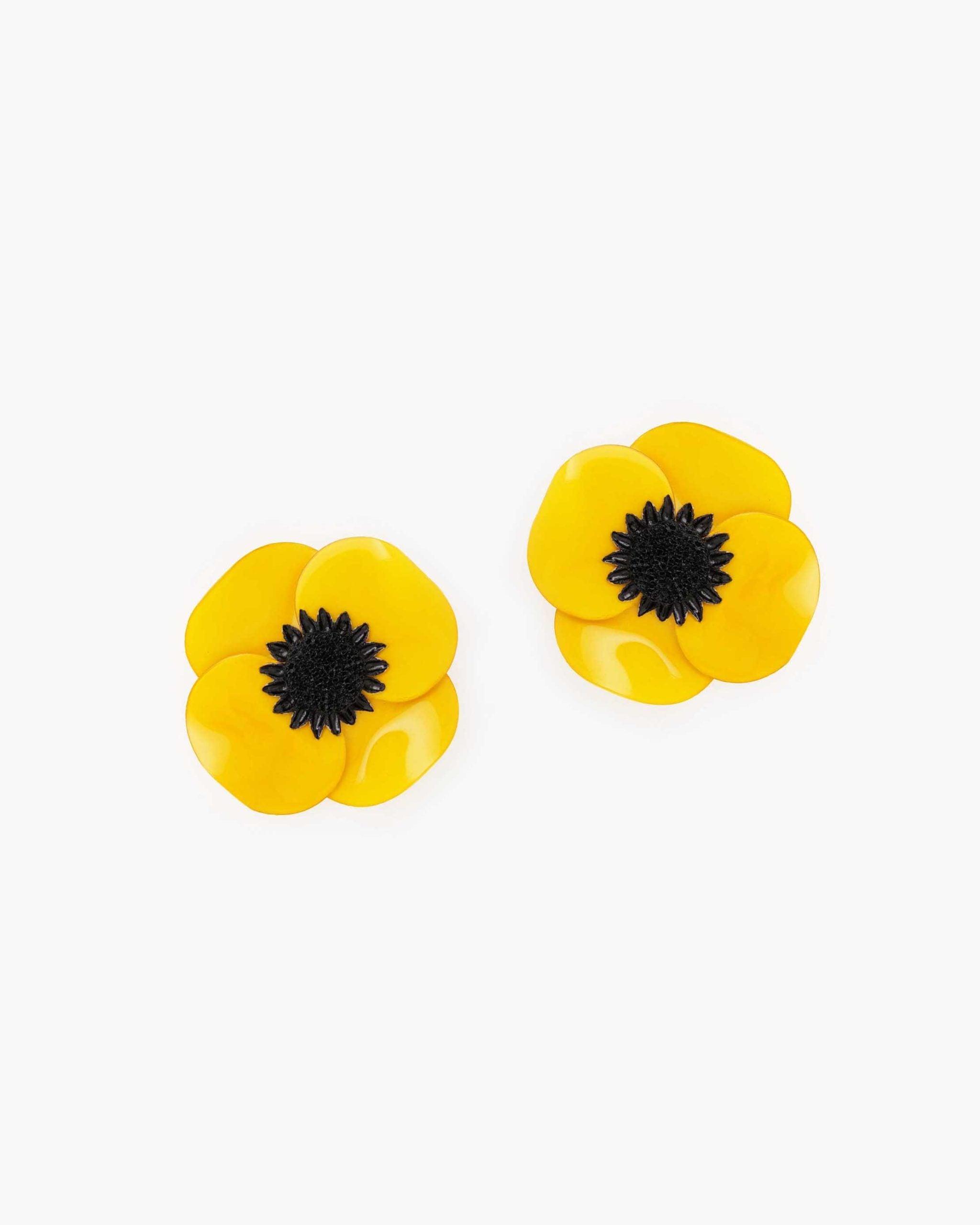 grandes boucles d'oreilles courtes couleur jaune vif