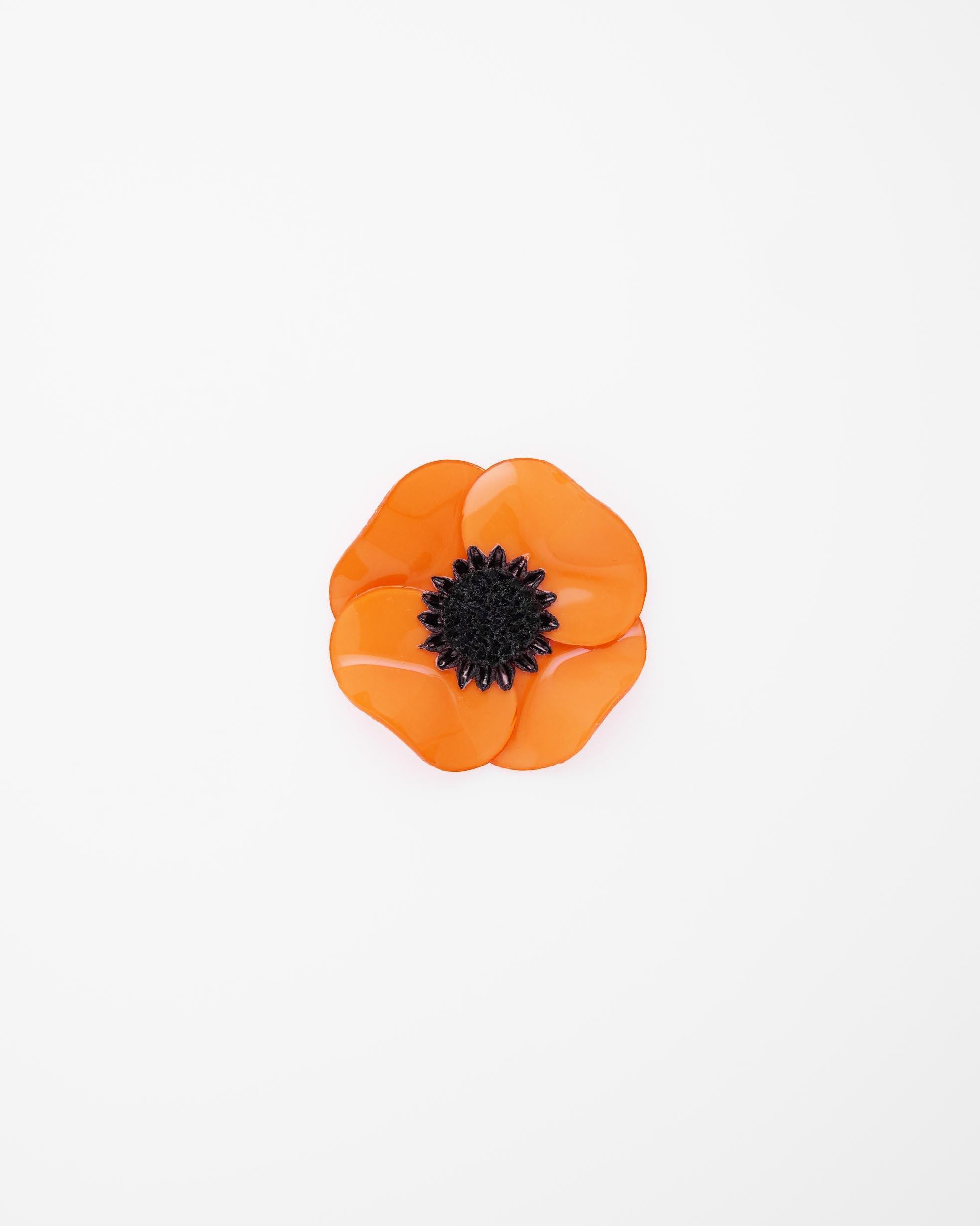 petite bague orange avec 4 pétales de fleur