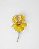 broche bijou effet velours de couleur jaune