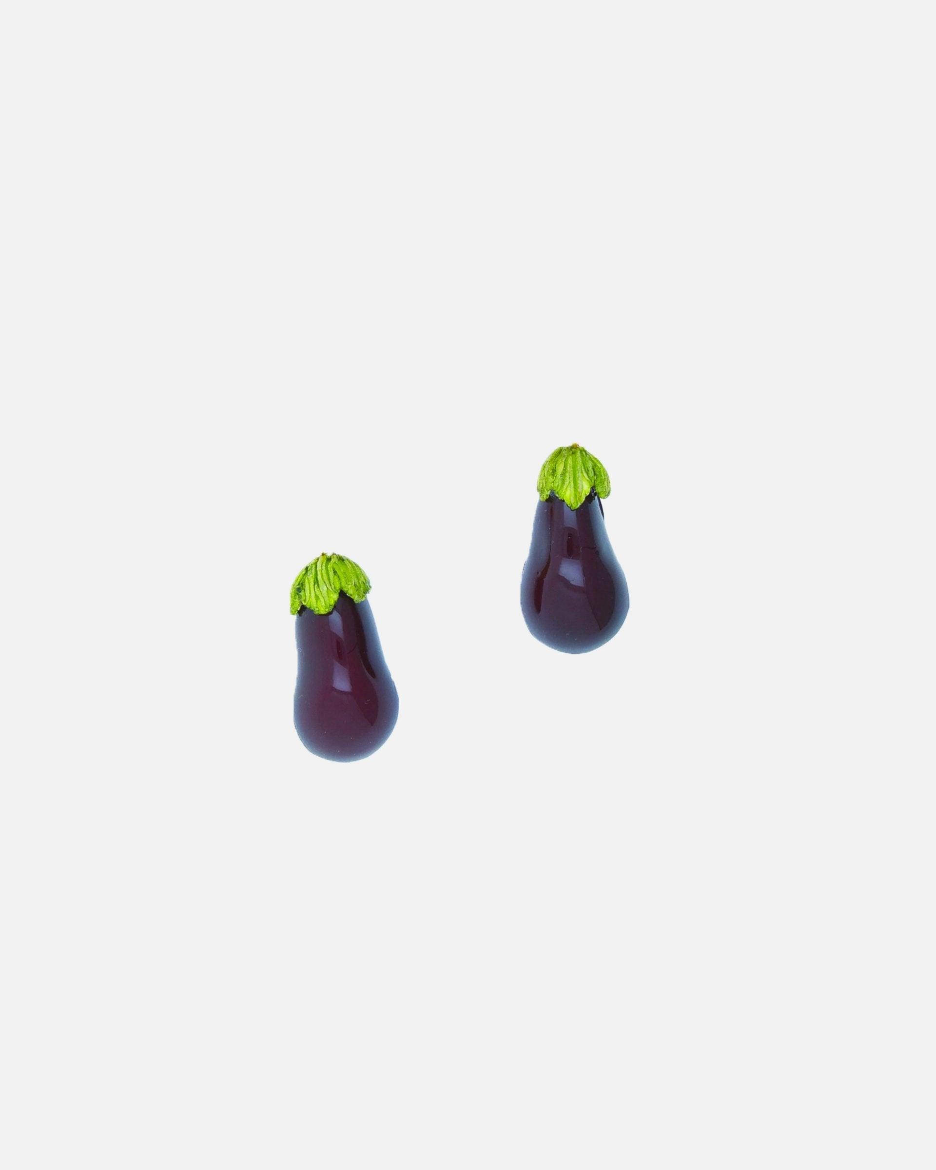 Boucles d'oreilles originales légume aubergine