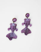 Boucles d'oreilles violettes en forme de carpe koi