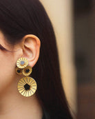 Boucles d'oreilles kyoto noir et en or all-groups