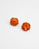 Petites boucles d'oreilles geranium oranges fleuries 