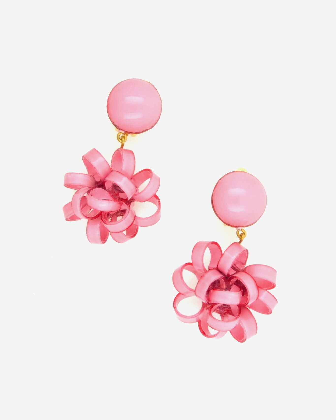 boucles d'oreilles pendantes roses