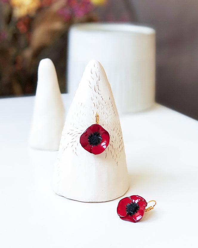 all-groups Petites boucles d'oreilles rouges coquelicot