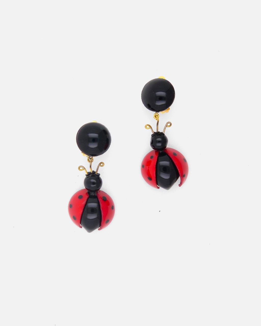 Boucles d'oreilles belle pendantes rouges et noires