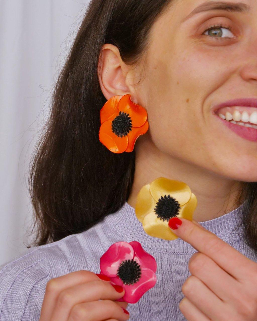 all-groups Boucles d’oreilles fleuries en résine, inspiration nature et féminité