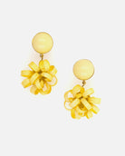 boucles d'oreilles originales pendantes jaune pastel