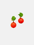 boucles d'oreilles botanica orange avec feuilles 