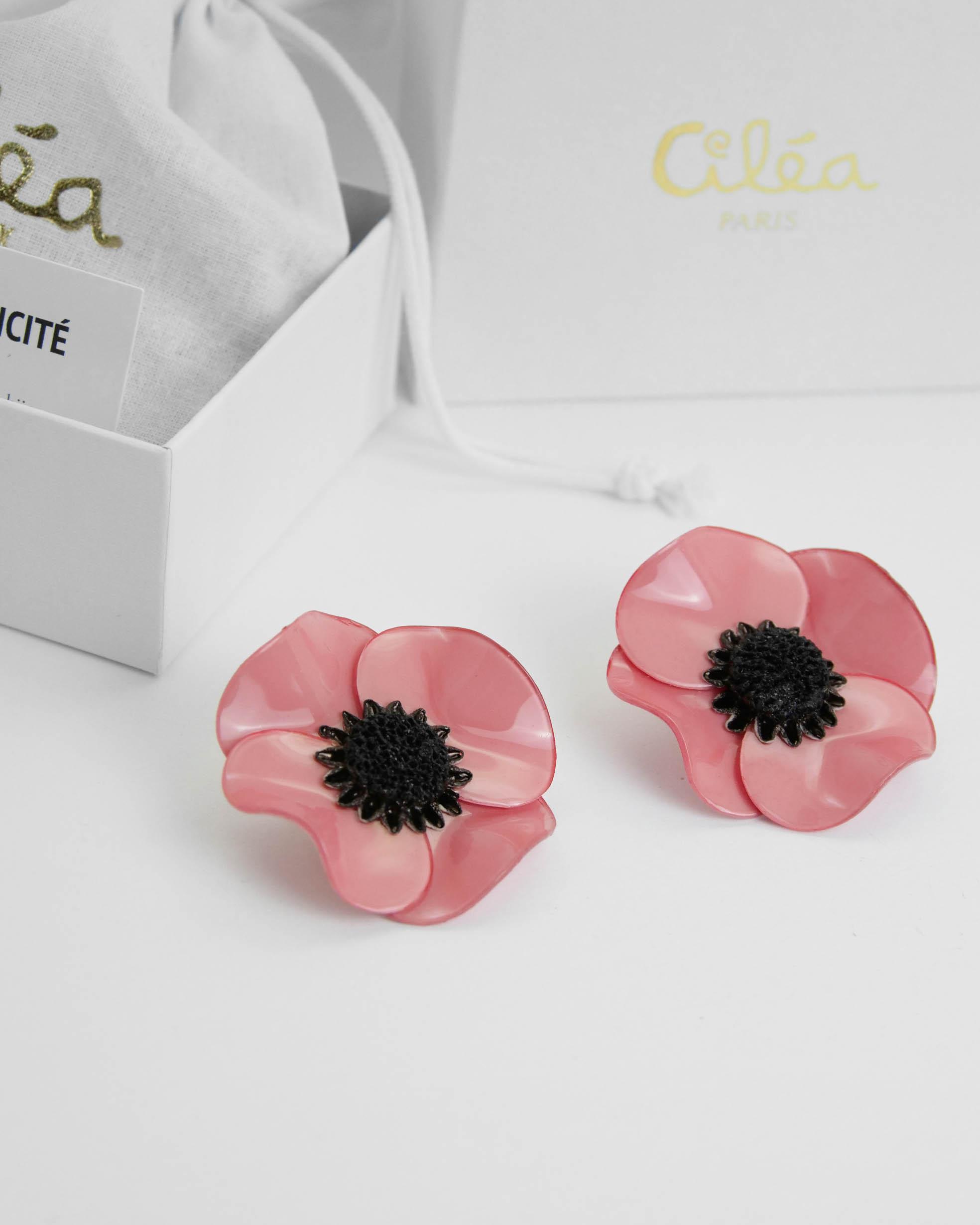 Maxi boucles d'oreilles roses anemone all-groups