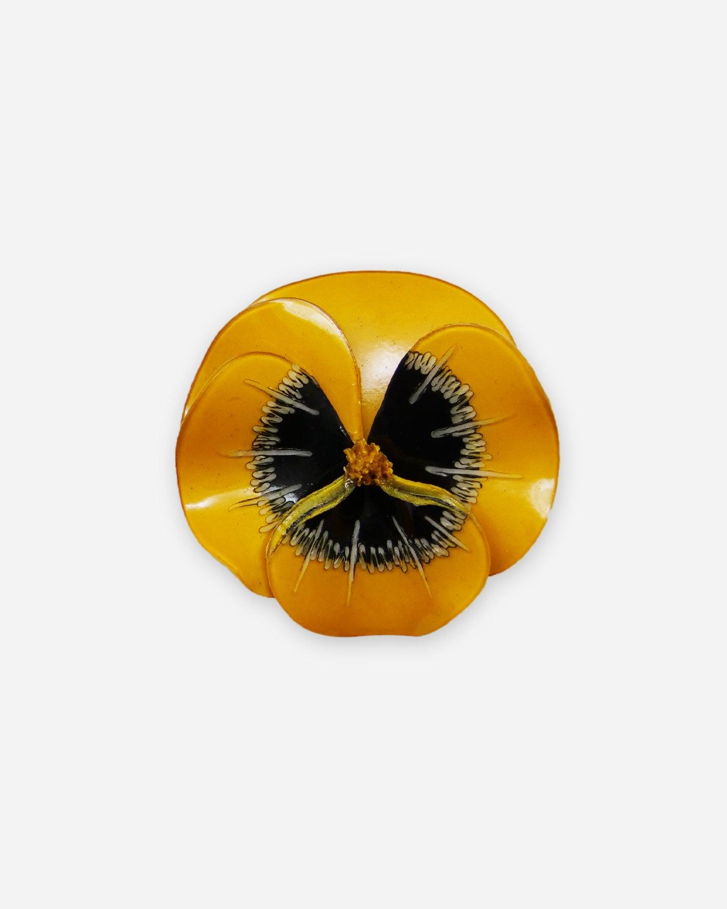 Broche jaune fleur