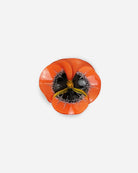 Broche orange fleur pensee