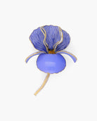 broche fleur d'iris, couleur bleuet et effet satin  all-groups