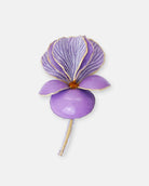 broche violette fleur d'iris brillante