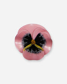 Broche fleur pensée rose et noire