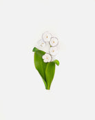 grande broche muguet blanche et verte pour femme