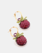 all-groups Boucles d'oreilles creoles avec pendentif en forme de mure violette