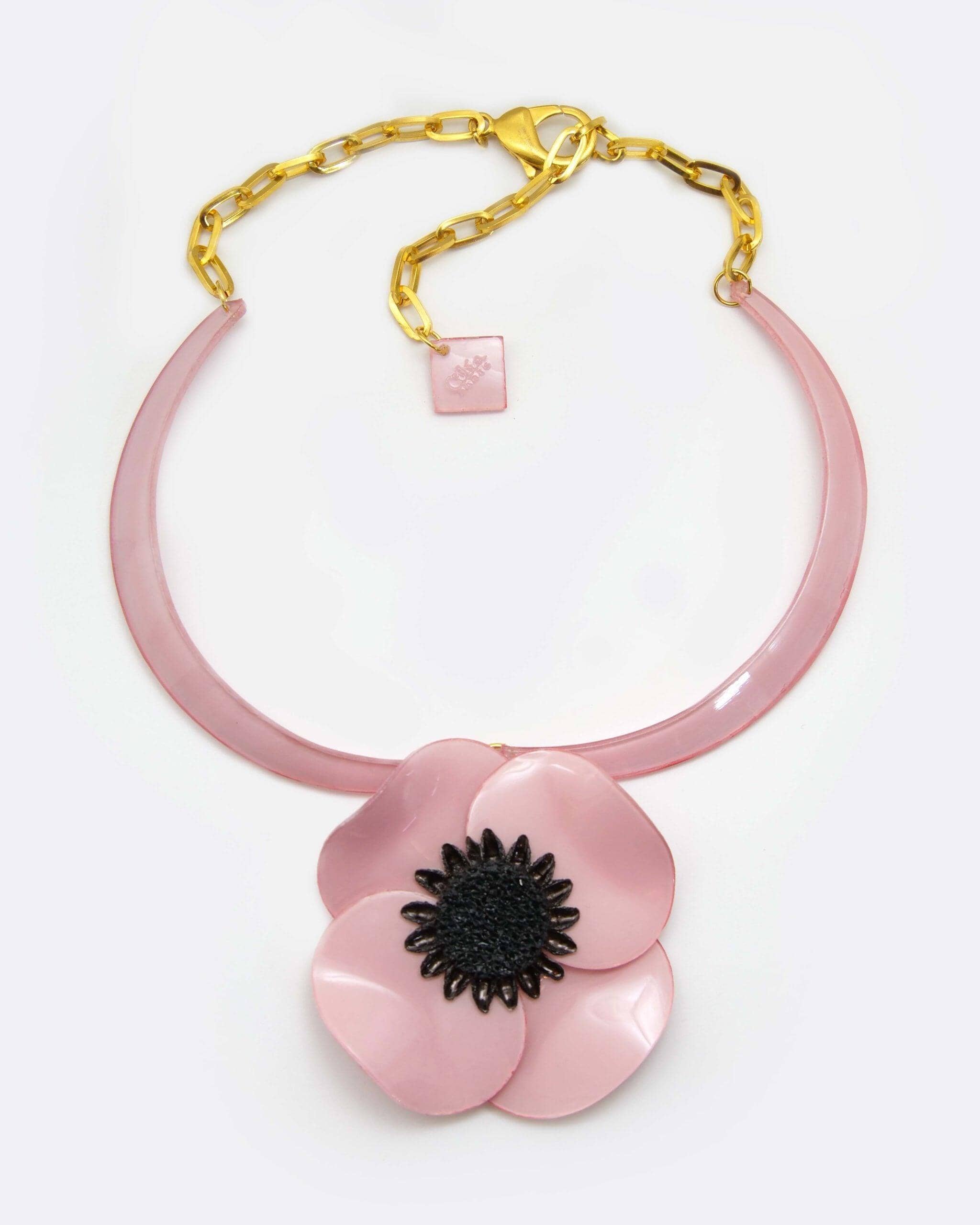 Collier coquelicot rose original