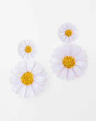 Maxi boucles d'oreilles Daisy avec 2 marguerites blanches 