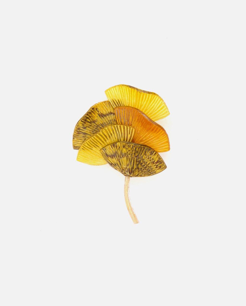 broche feuilles jaune cilea bijoux