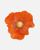 grande broche elise de couleur orange et dorée