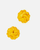 Paire de boucles d'oreilles geranium en forme de fleur jaune