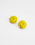 petites boucles d'oreilles jaunes en forme de fleur de geranium