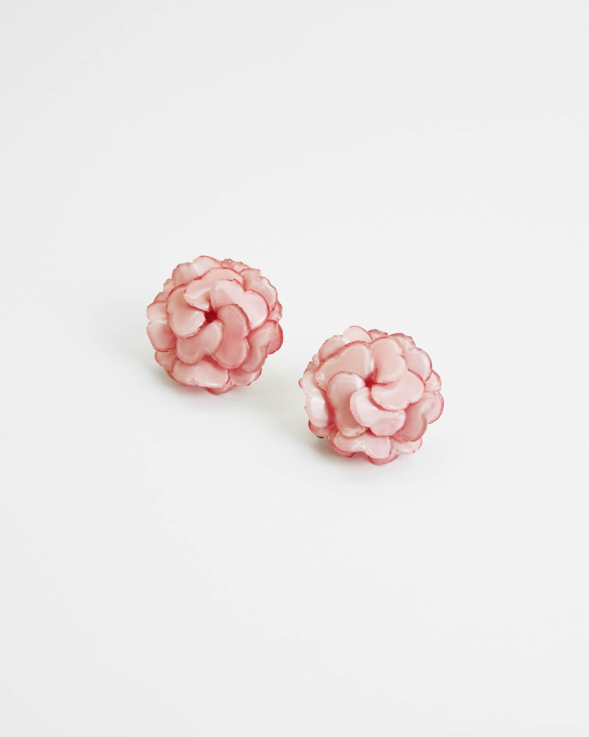 Boucles d'oreilles geranium couleur rose pale