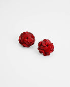 Petites boucles d'oreilles rouges geranium 