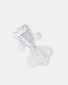 Broche carpe koi blanche avec nageoires et yeux brillants 