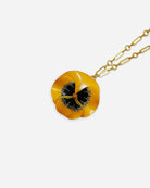 Gros bijou pendentif jaune fleur