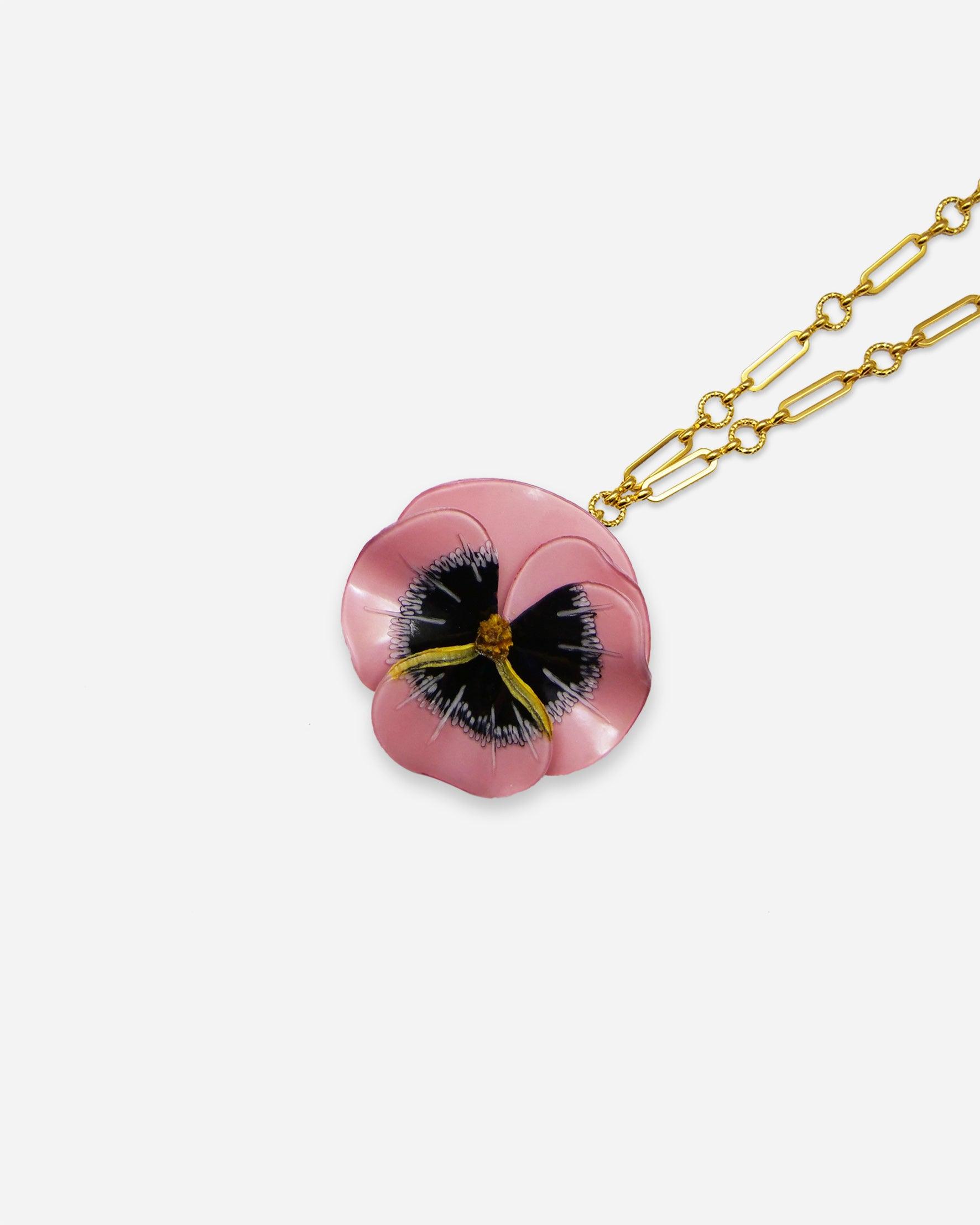 Pendentif bijou oversize rose fleur