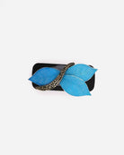 barrette pomerole aux feuilles bleues