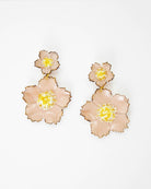 Grandes boucles d'oreilles fleur rose corail